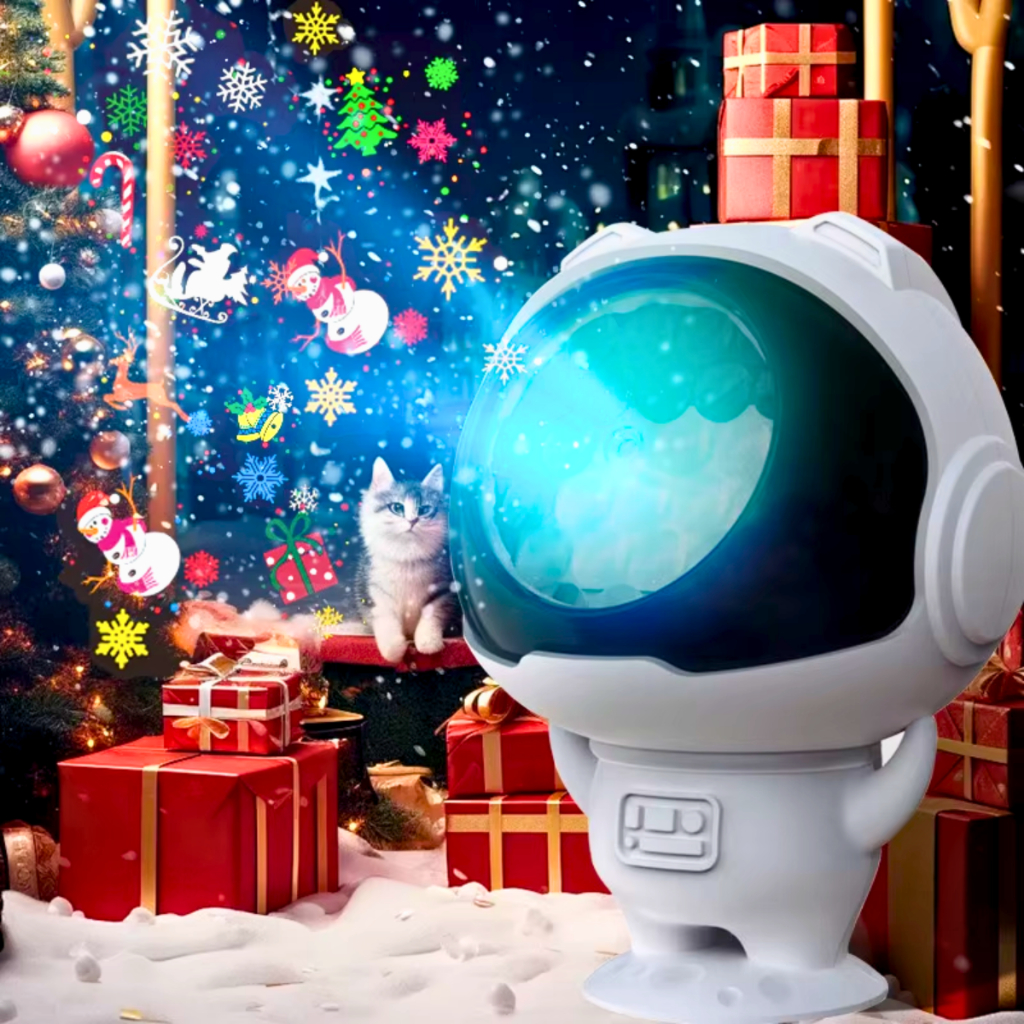 Projetor de Decoração Natalina para Casa Astronauta Projeta Tema Enfeite de Natal