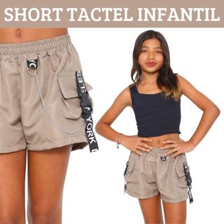Short Feminino Infantil Para Meninas Estilosas Tecido Tactel Tamanhos 10 12 14 Bermuda Feminina Moda Infantil s