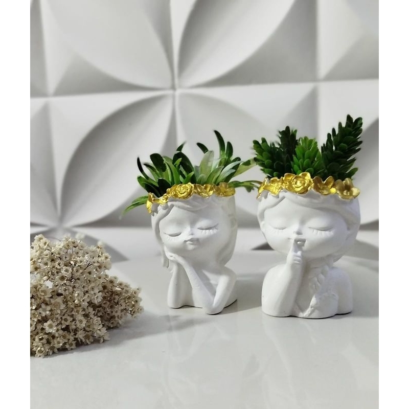 Kit 3 peças decoração em gesso casa, quarto, sala