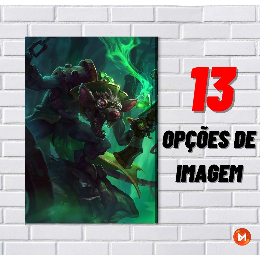 LoL - TWITCH | Placa Decorativa | Quadros Decorativos | LEAGUE OF LEGENDS