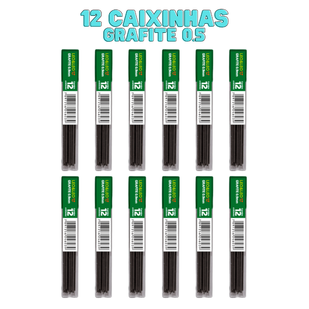 Mina De Grafite Hb 0.5Mm 12Mina Cx/12 Tubo Leoeleo em Oferta na Shopee