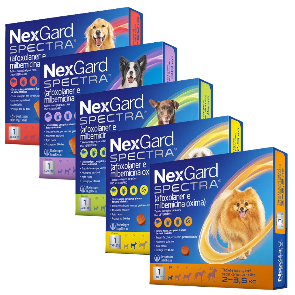 NexGard Spectra para Cães de 2 a 60 Kg - 1 Tablete em Oferta na Shopee