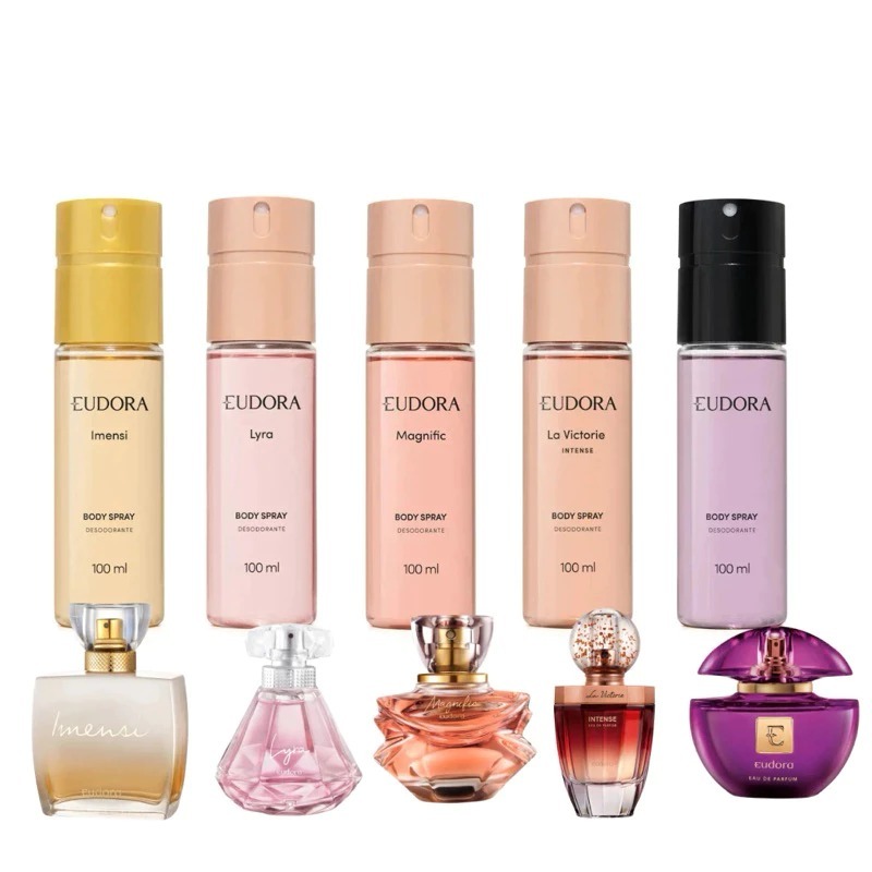 Body Spray Eudora La Victorie, Eudora Roxo, Lyra, Imensi e Magnific 100ml