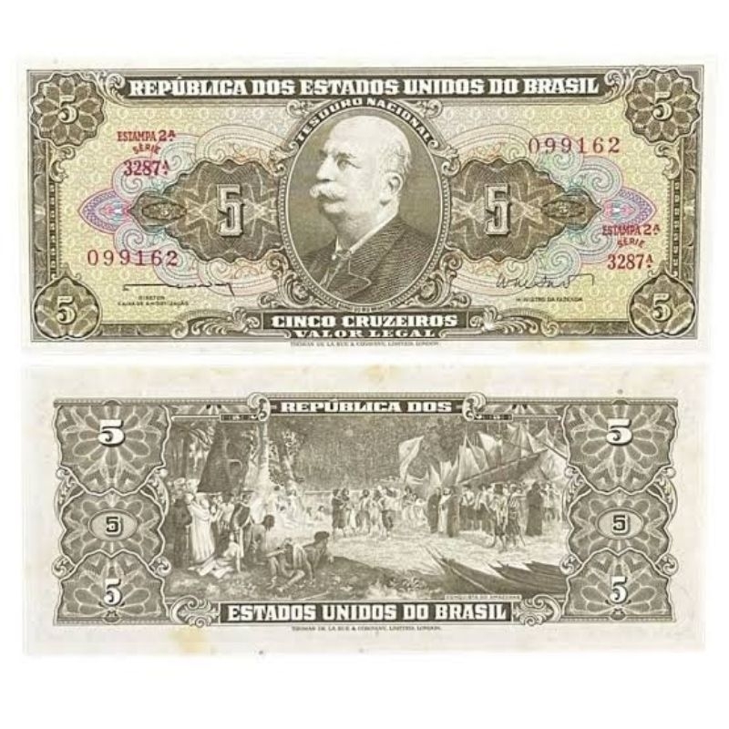 Cédula Brasil 5 Cruzeiros Soberba