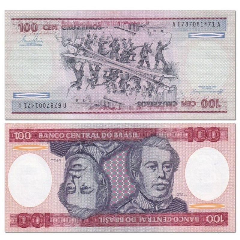 Cédula de 100 Cruzeiros Brasil FE - Duque de Caxias