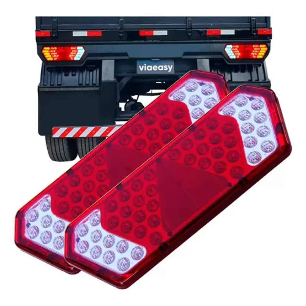 Par De Lanterna Traseira Caminhão Carreta Guerra Led 12 e 24v Bivolt