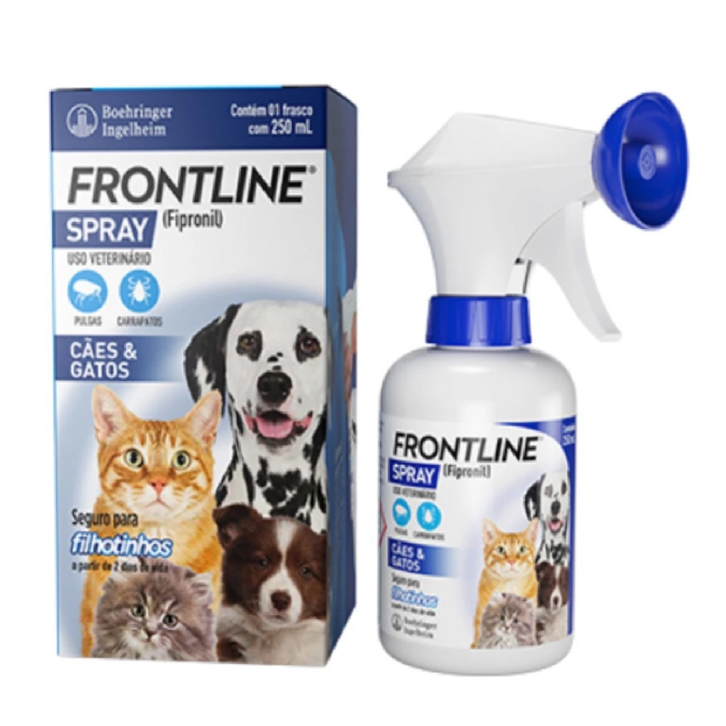 Frontline Spray para Cães e Gatos - 250 mL em Oferta na Shopee