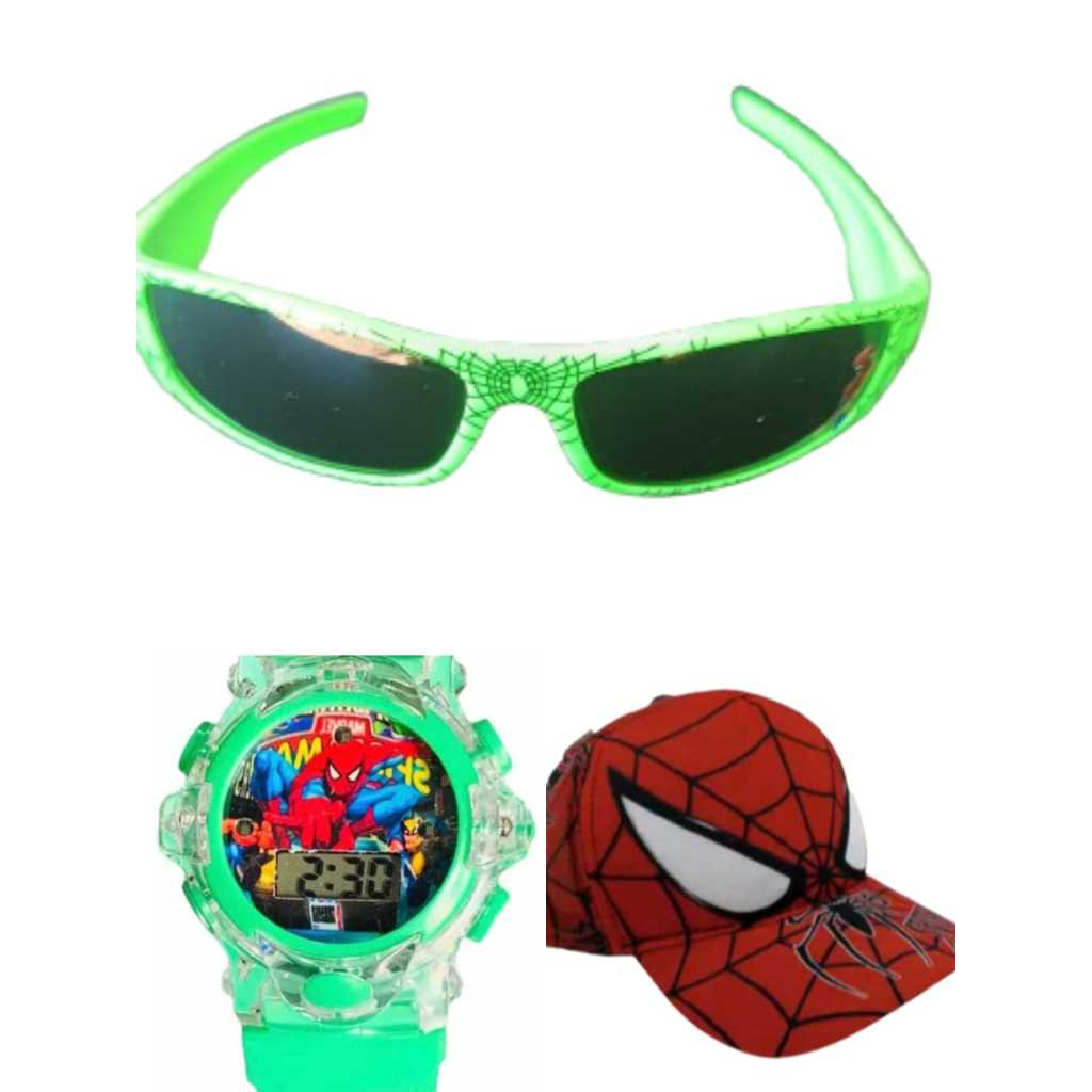 Relogio digital musical com led , bone e oculos infantil menino verde dp H/A , novidade