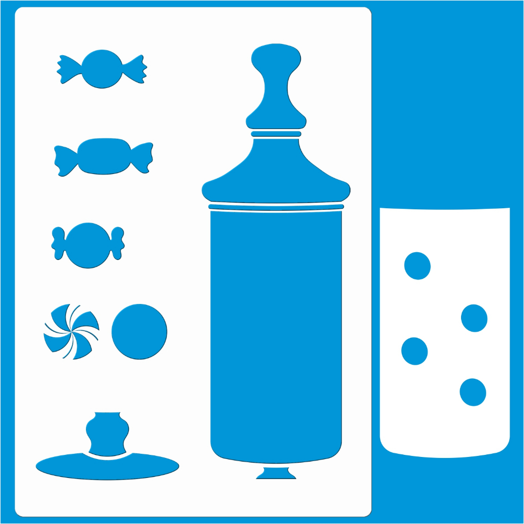 Stencil 21 X 29 Baleiro Molde Vazado Para Pintura Em Tecido Mdf Madeira Parede Camiseta Pano Prato