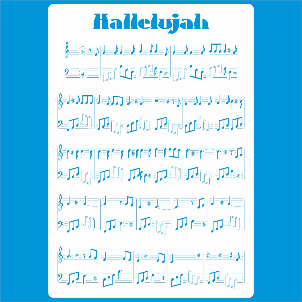 Stencil 21 X 29 Partitura Molde Vazado Para Pintura Em Tecido Mdf Madeira Parede Camiseta Pano Prato