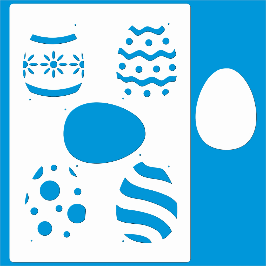 Stencil 21 X 29 Ovos Decorados Molde Vazado Pintura Tecido Mdf Madeira Parede Camiseta Pano Prato