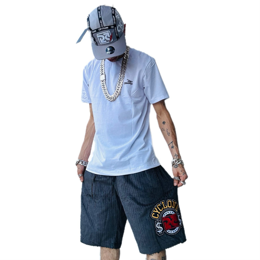 Bermuda Da Cyclone Veludo Mandrake New Chave + Camiseta Algodão e Boné