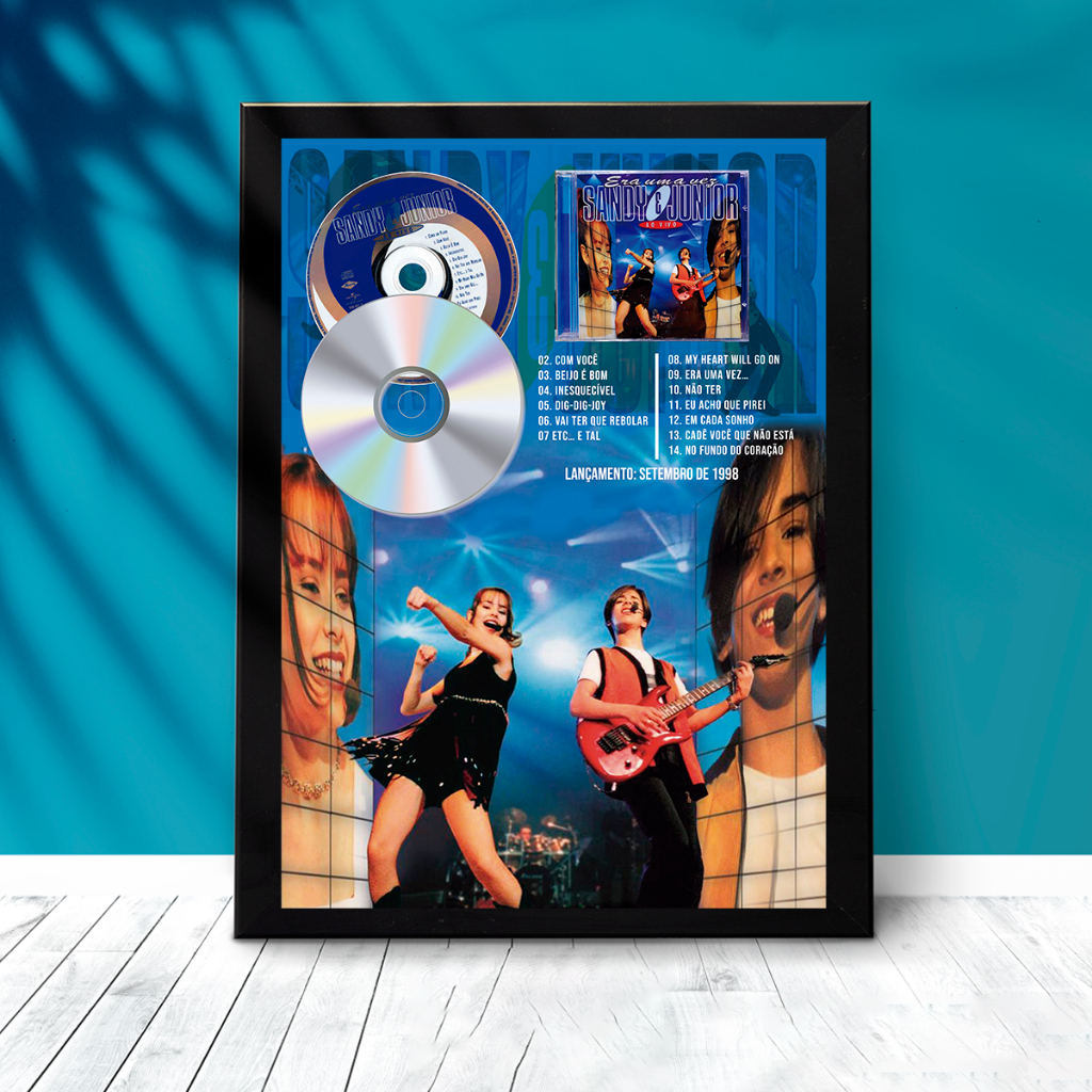 Quadro Sandy e Junior CD Era uma vez - com CD - ilustrativo -  30x42cm A3