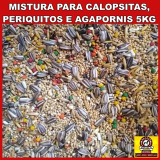 5KG MISTURA PARA CALOPSITAS , PERIQUITOS E AGAPORNIS 5KG em Oferta na Shopee