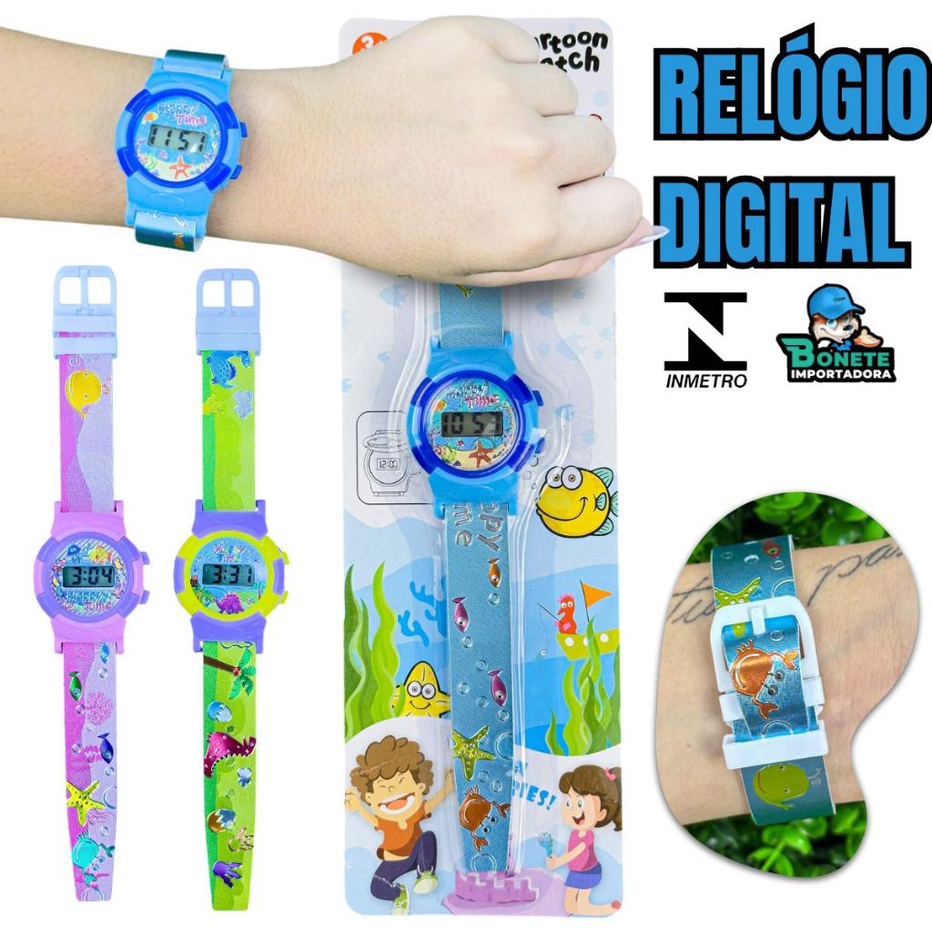 Relógio Infantil Digital - Pulseira Ajustável e Qualidade INMETRO