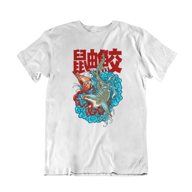 Camiseta Horus Streetwear Tubarão 100% Algodão Fio 30.1 Camisa Premium Original Unissex Skateboard