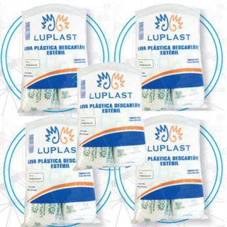Kit 10 pacotes Luvas Plásticas Estéril Descartável c/100 - Emb. Individual em Oferta na Shopee