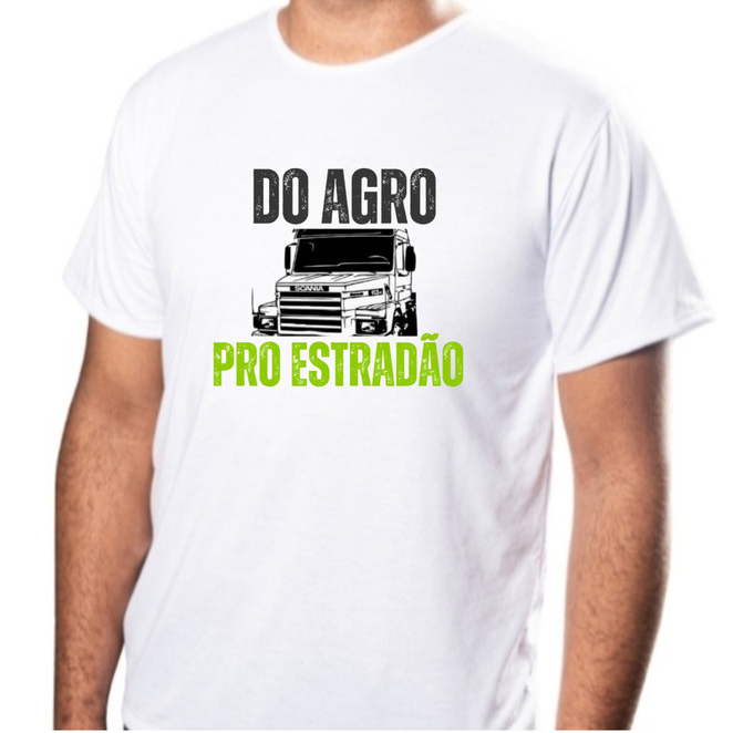 Camiseta Masculina Do Agro Pro Estradão Caminhão SCANIA 113 112 Camisa 100% Poliéster