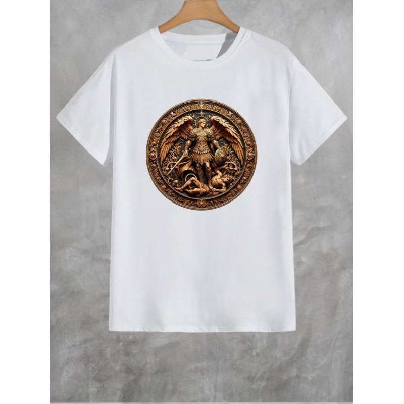 Camiseta unissex Anjo Miguel, São Miguel, religiosa, malha Premium