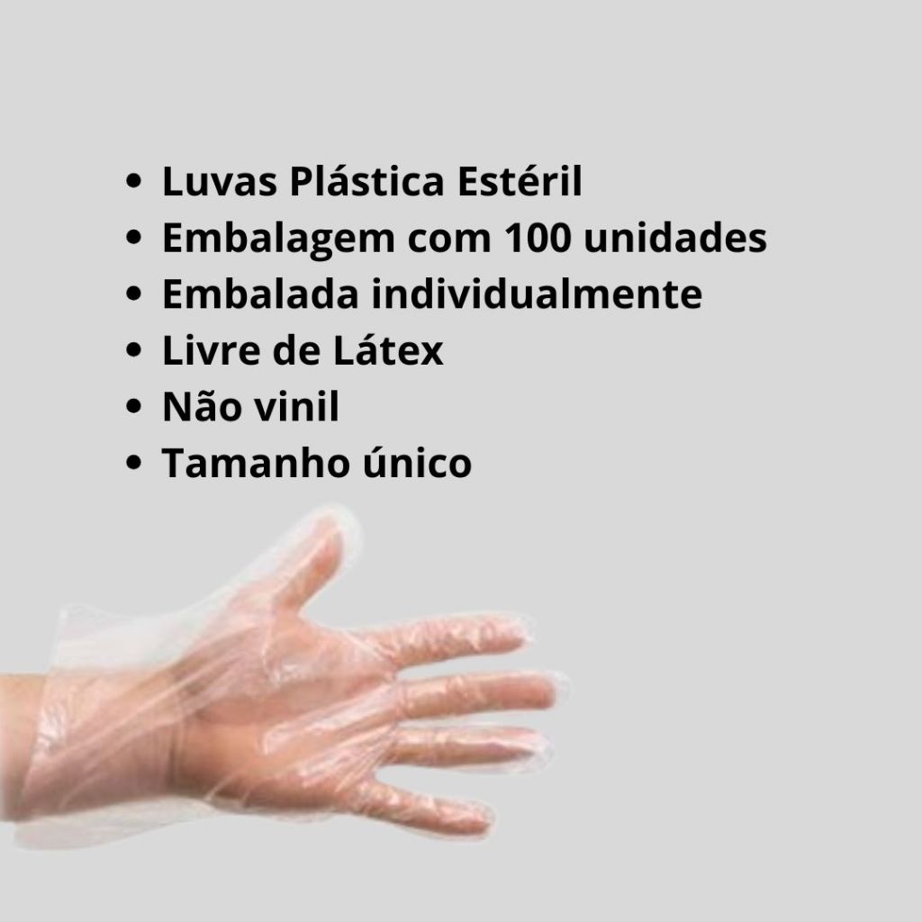 kIT 1000 LUVAS PLÁSTICAS ESTÉRIL LUPLAST - Emb. individual — imagem 2 de 2