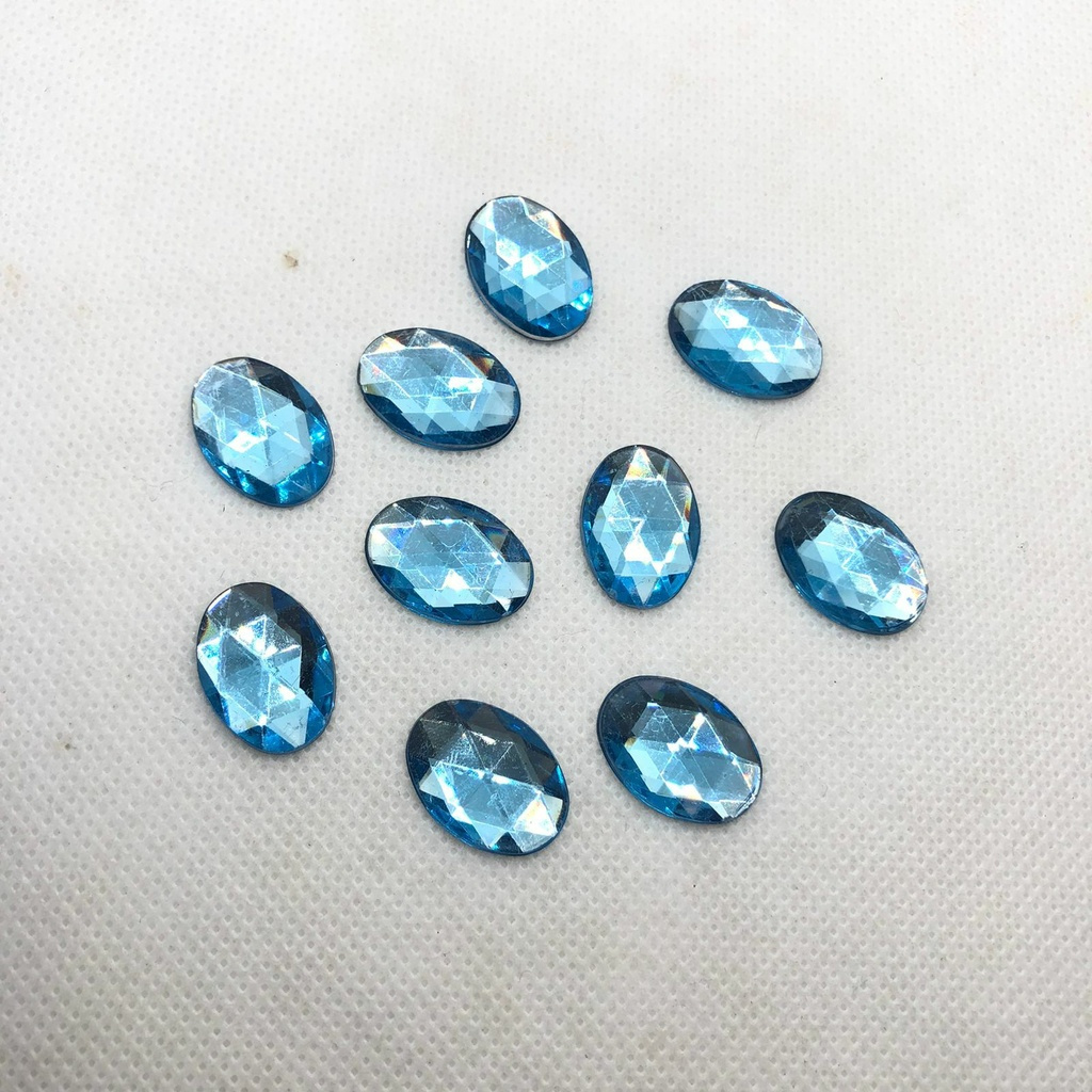 chaton OVAL COLAGEM 10 X 14 mm ( AZUL CELESTE )