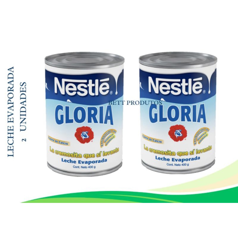 LECHE  EVAPORADA NESTLÉ GLÓRIA 395g 2 UNIDADES