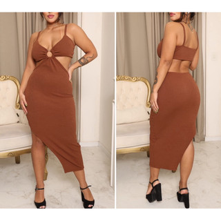 VESTIDO MIDI COM BOJO / VESTIDO GRINGO / VESTIDO MIDI COM FENDA 57