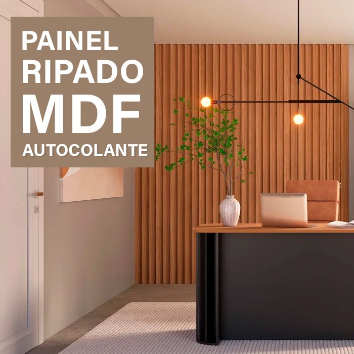 Kit Placa Painel De Parede Ripado em MDF Revestimento Autocolante - Com até 10 peças em Oferta na Shopee