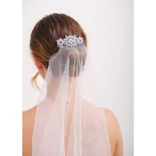 Enfeite Noiva Arranjo Zircônia Prata Vintage para Penteado Noiva Casamento Festa + Pente em Oferta na Shopee