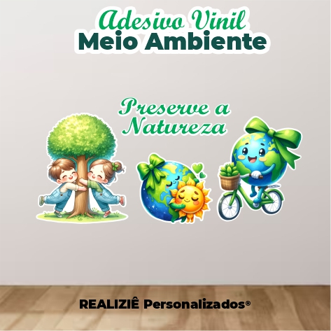 Adesivo Vinil tema Meio Ambiente 120x50cm Recorte Eletrônico REF02