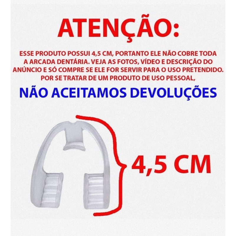 1 Placa anti desgaste dentes Silicone 4,3 X 2.5 LEIA A DESCRIÇÃO E VEJA O VÍDEO.