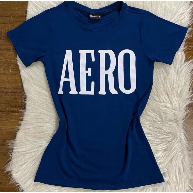 Camiseta Feminina Aero Baby Look t-shirt 100% Algodão em Oferta na Shopee