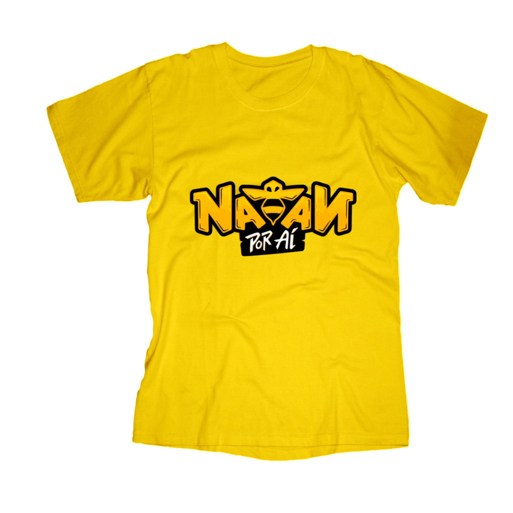 Camiseta Nattan por ai Youtuber Skate Natan 100% Algodão Presente Infantil Juvenil Amarela