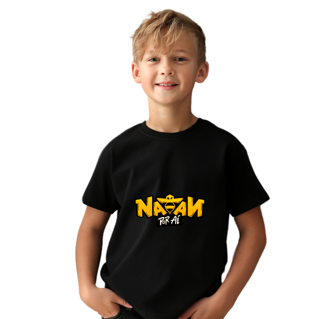 Camiseta Nattan por ai Youtuber Skate Natan 100% Algodão Presente Infantil Juvenil Preta