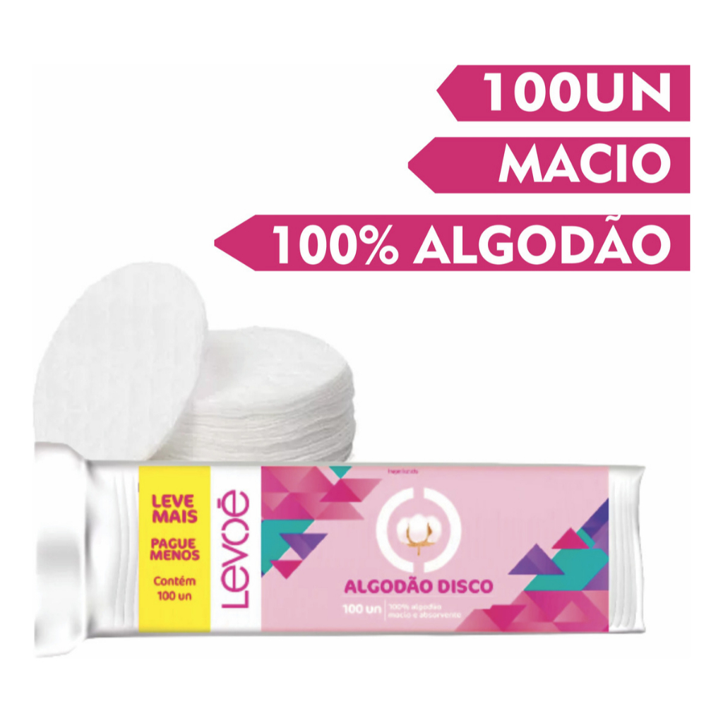 Algodão Em Disco Limpeza Facial Maquiagem 100un em Oferta na Shopee