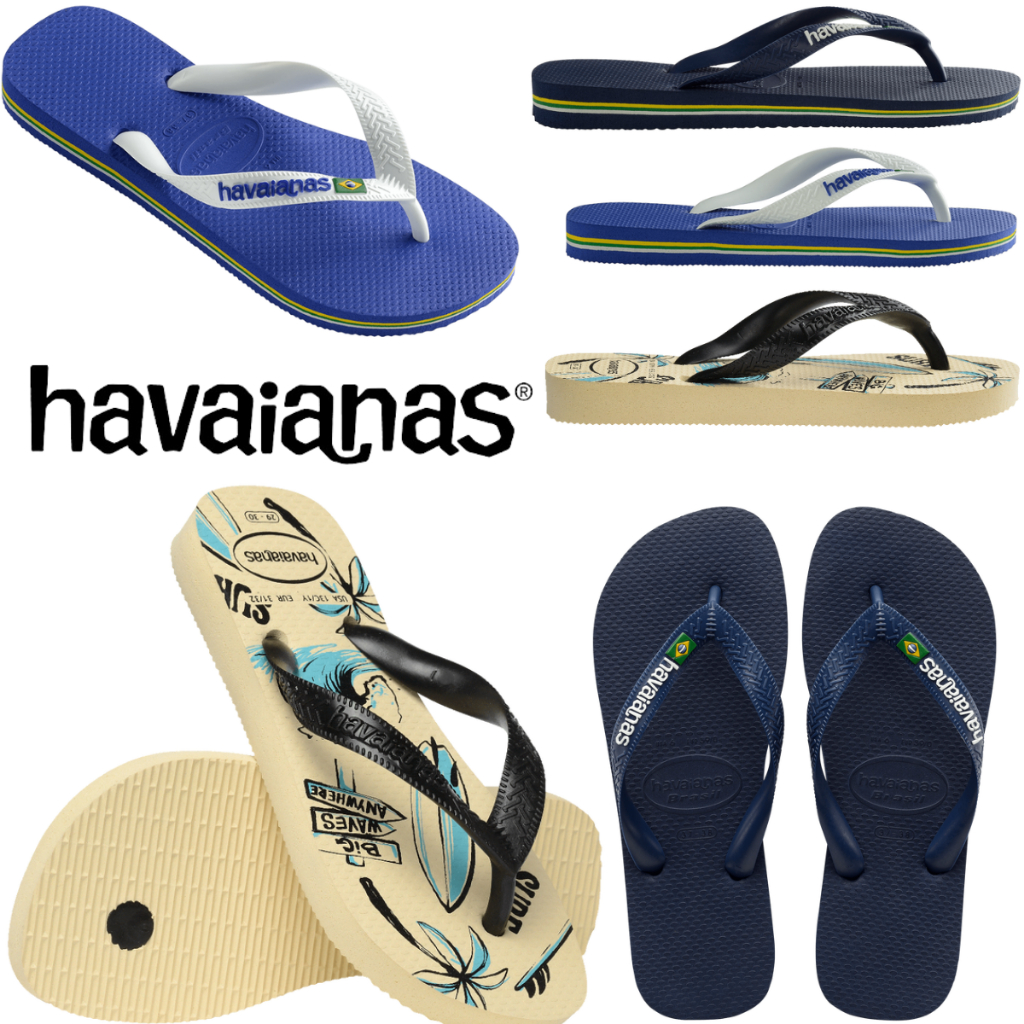 Chinelo Infantil Menino Havaianas Juvenil Naval Marinho Surf Bege