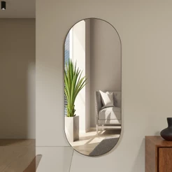 Espelho Oval Moldura Metal 115X60CM 150X60CM 170X70CM Corpo Inteiro Banheiro Quarto Sala Hall