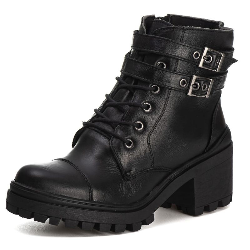 Bota Coturno Feminino Couro Legítimo Sola Tratorada Promoção