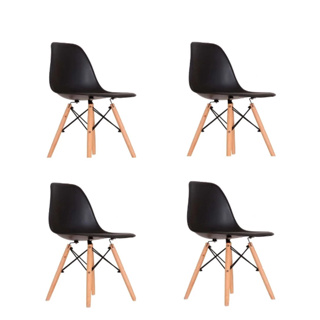Kit 4 Cadeiras Charles Eames Wood Design Eiffel Diversas Cores em Oferta na Shopee