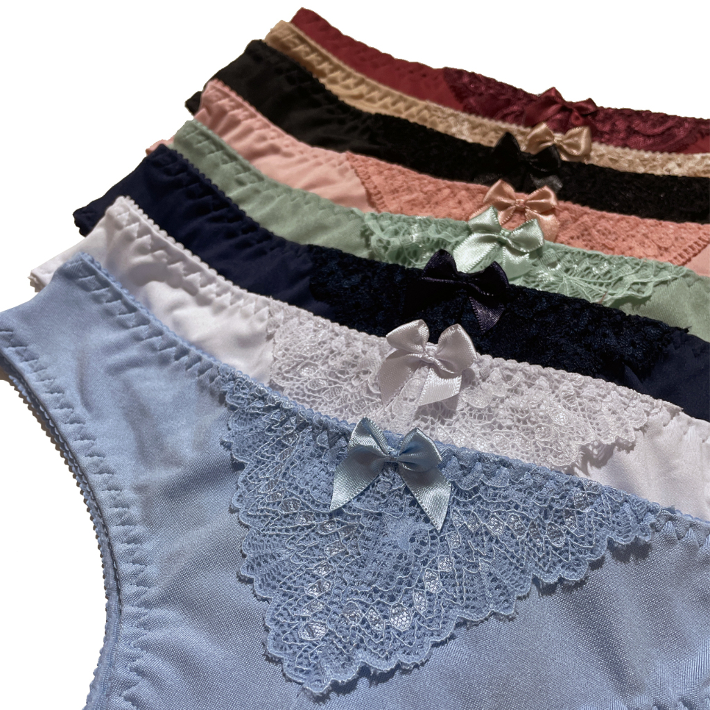Kit 5 Calcinha Tanga com renda Forro de Algodão confortável básica dia dia em Oferta na Shopee