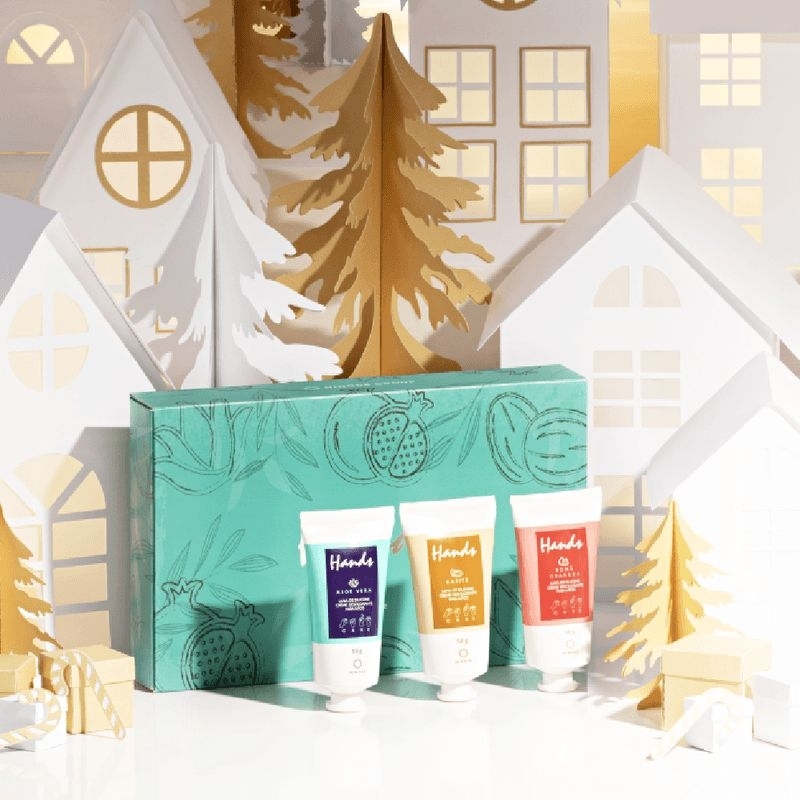 Kit Presente Miniaturas hands Luva Silicone Para Mãos 50g Cada Hinode - Lançamento