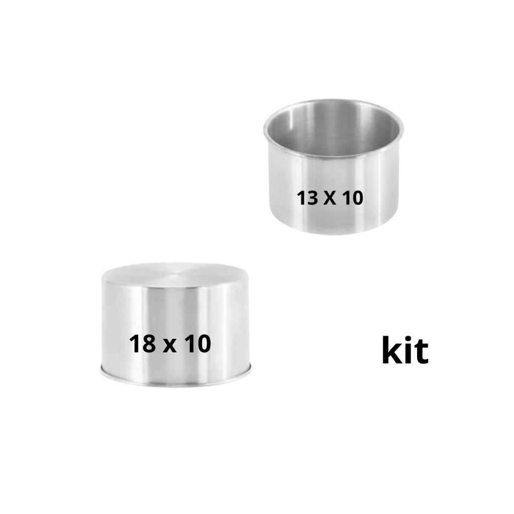 Jogo 02 (Duas) Assadeira Redonda Alta 13/18 x 10 Forma Bolo em Oferta na Shopee