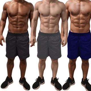Bermuda Short Tactel Kit com 3 masculino Bermuda Masculina Academia em Oferta na Shopee