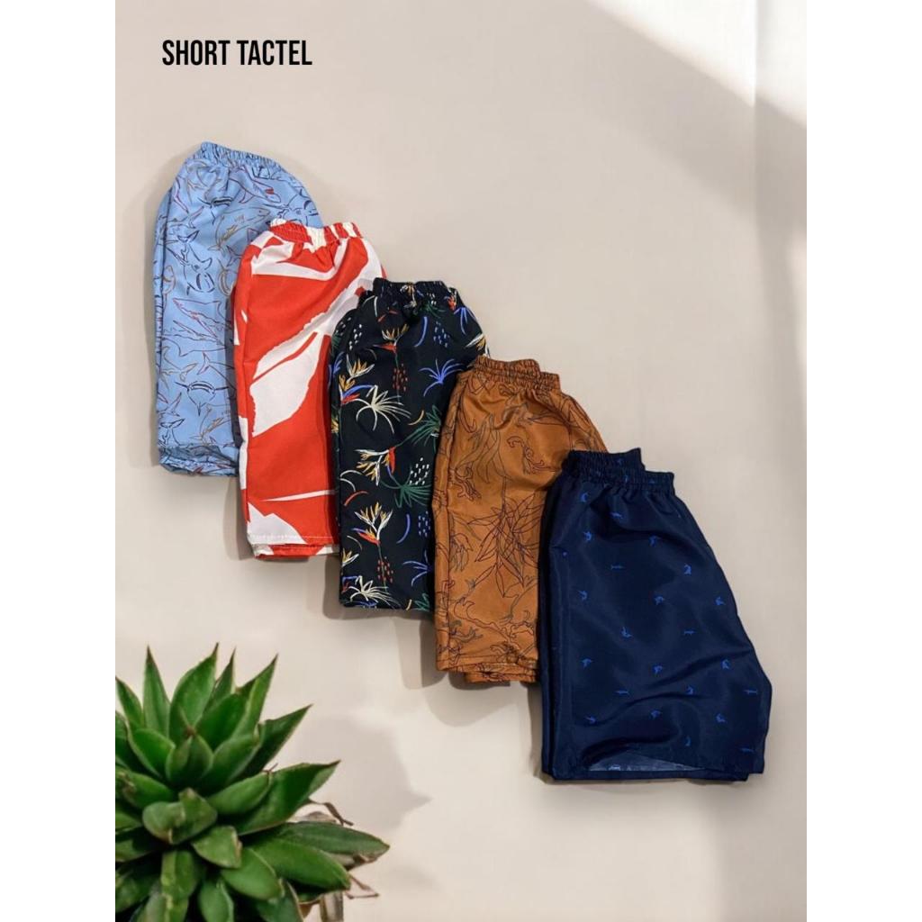 Kit 5 Shorts Tactel Estampado Infantil Praia Juvenil Menino Bermuda
