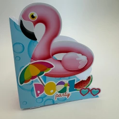 Centros de mesa porta guardanapo personalizados party pool flamingo SEM NOME pegue e monte