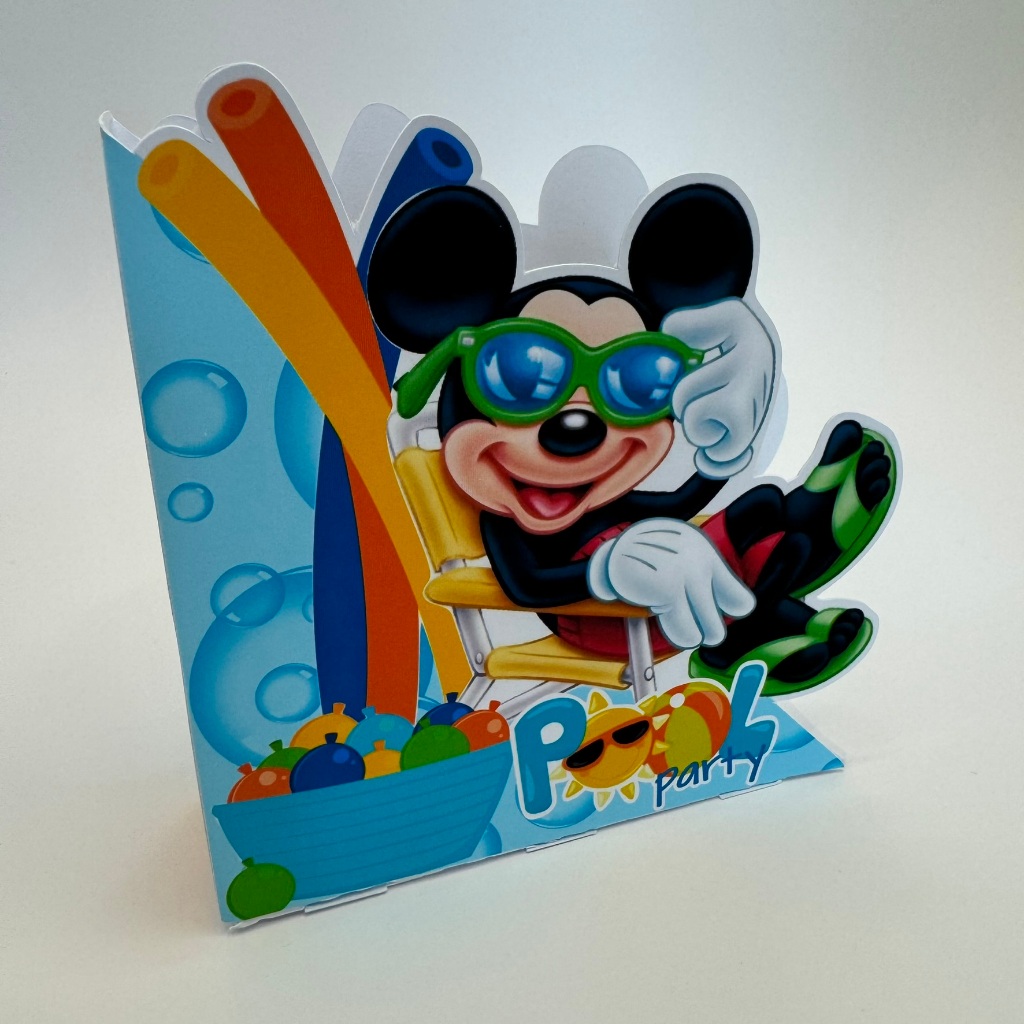 Centros de mesa porta guardanapo personalizados pool party mickey mar SEM NOME