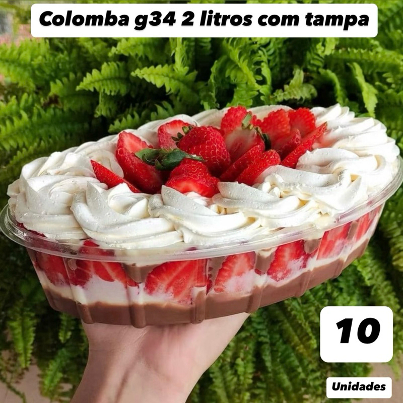 5~30 Embalagem Oval Colomba Pascoal Doces 2.000 ml g34 galvanotek 27,5x18,9x10 mousse, pavê (CHOCO) · foto 2
