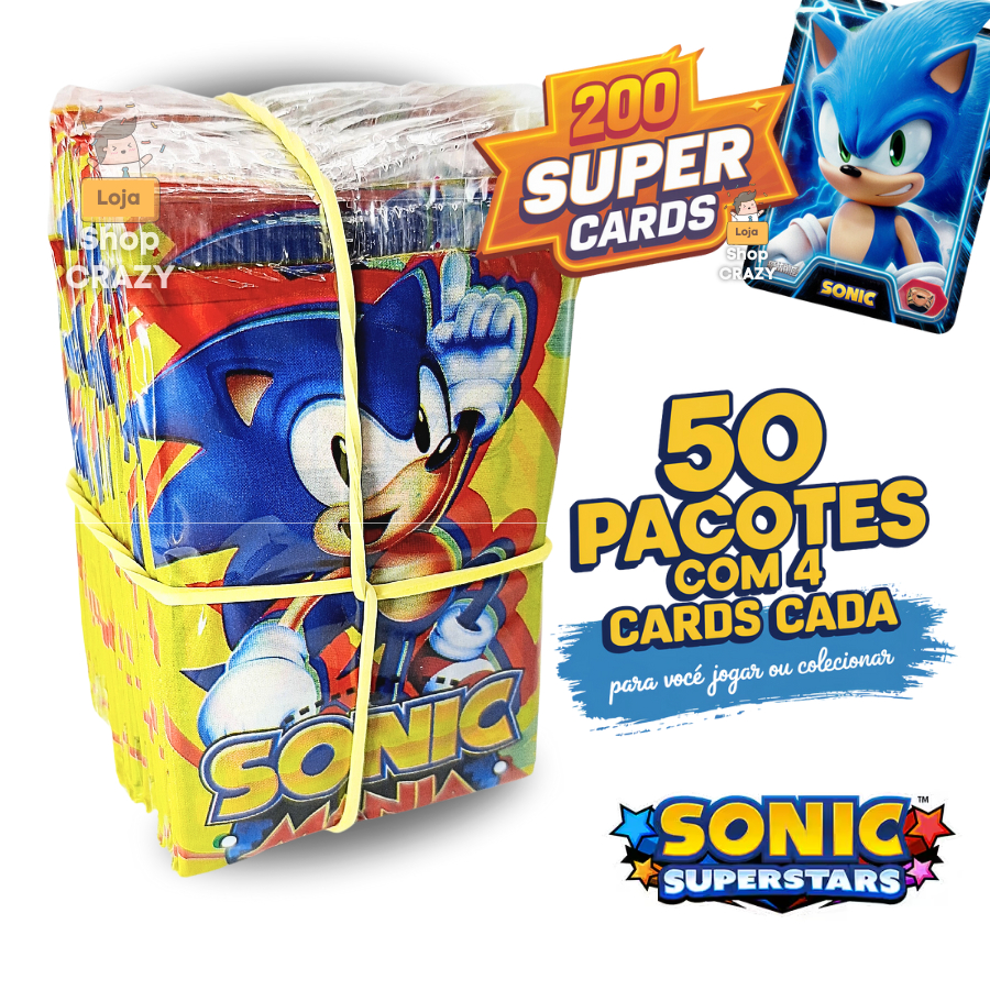 50 Pacotinhos de Cards SONIC | São 200 CARDS e CARTAS | Colecionar ou Bafo em Oferta na Shopee