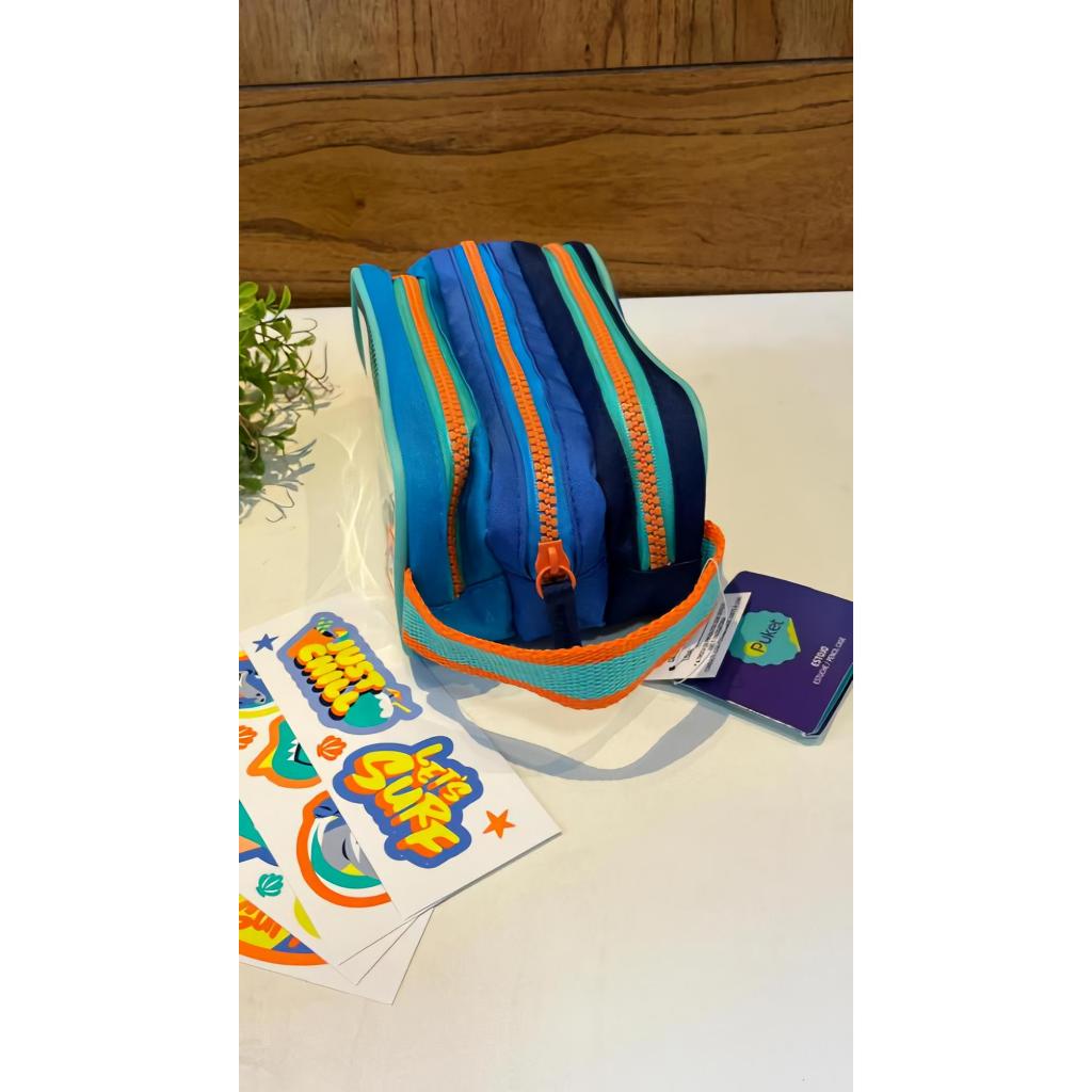 Estojo Puket Triplo Customizável Color Block Puket Menino Lançamento Coleção Puket 2025