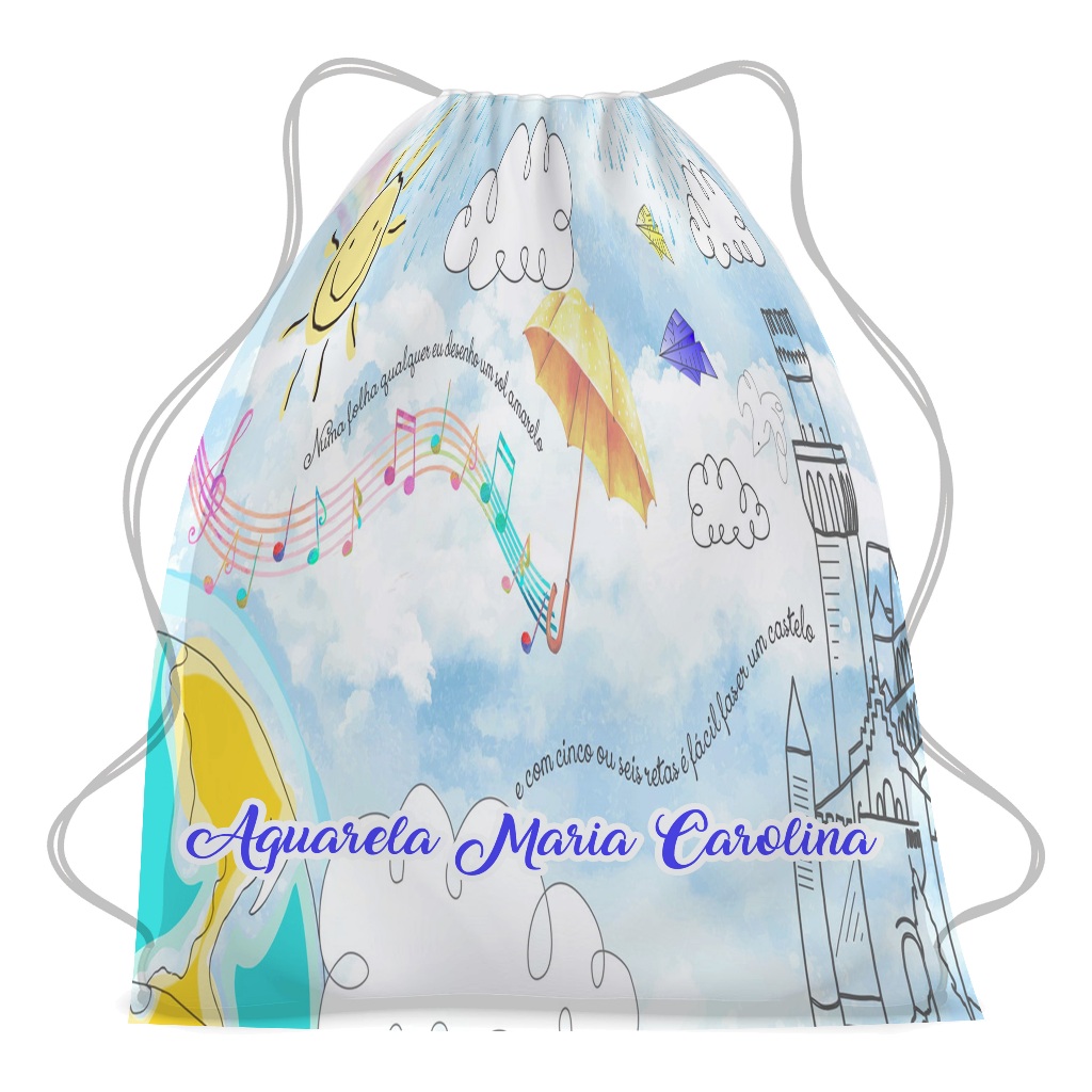 Mochilinha Personalizada Sacolinha Saco Bolsa Bolsinha Mochila Aniversario Lembrancinha